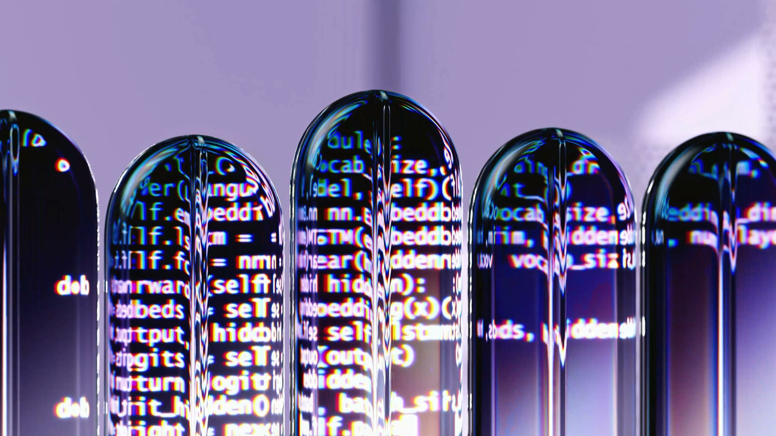 Code artistique dans des morceaux de verre